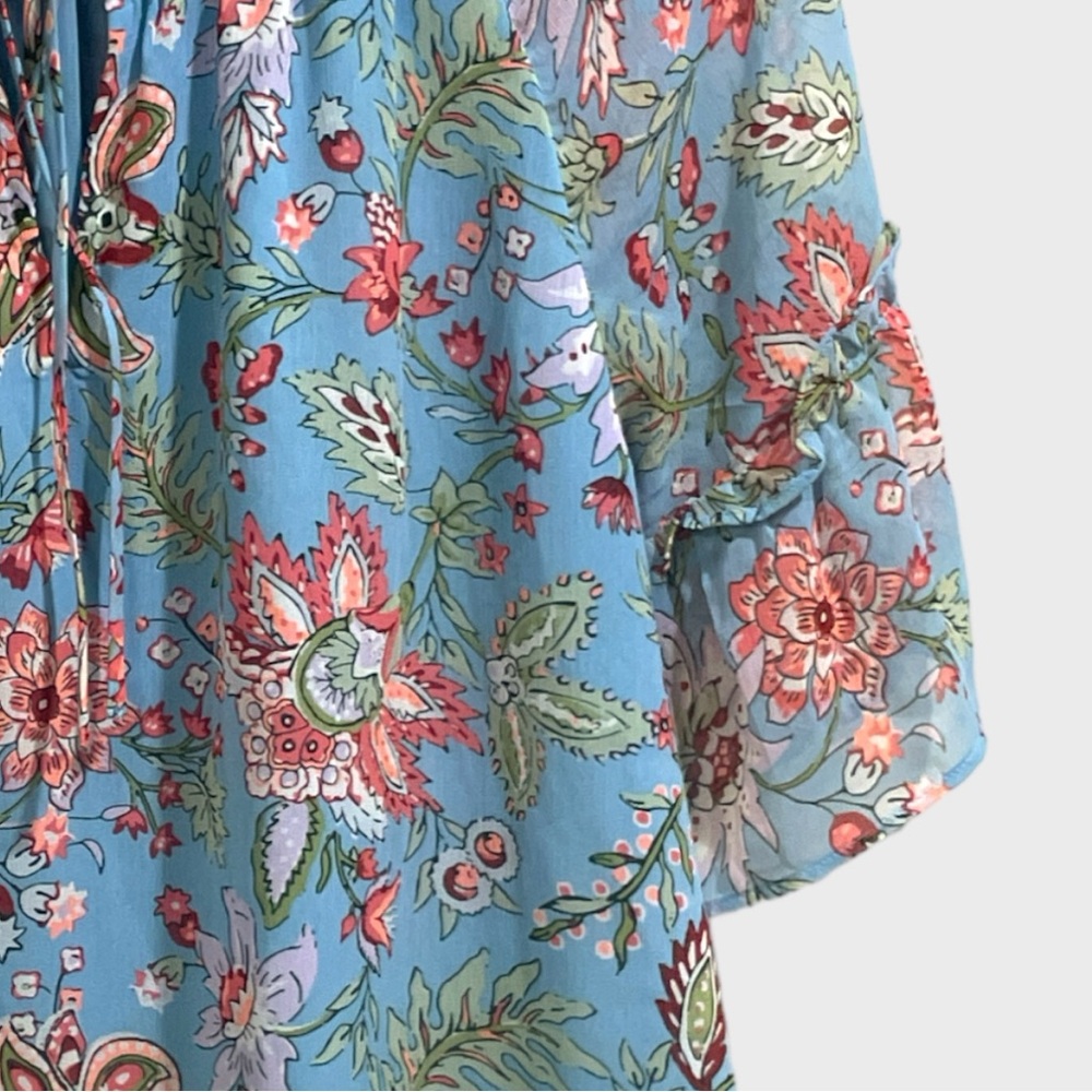 Loft Garden Ruffle Neck Chiffon Style Size Large - Picture 8 of 12